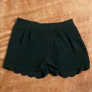 Mine Black Scalloped High Waist Shorts